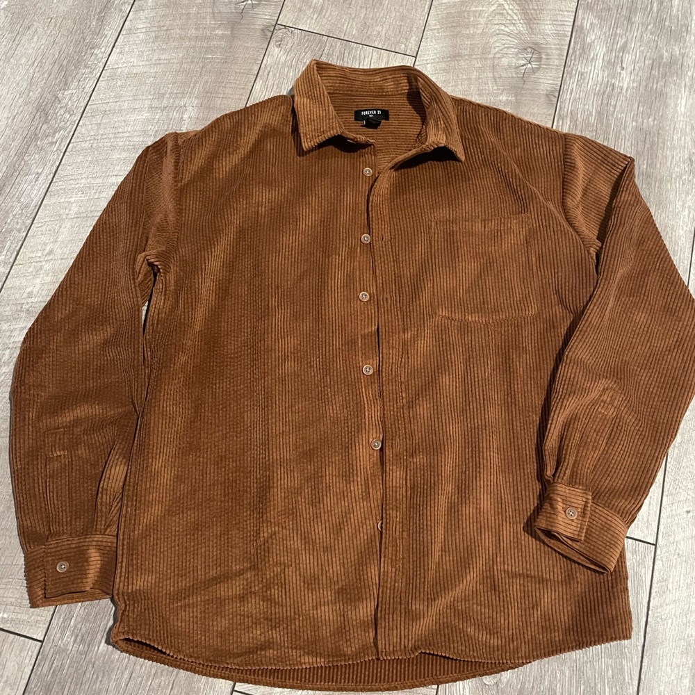 Mens Forever 21 corduroy button up shirt - never worn